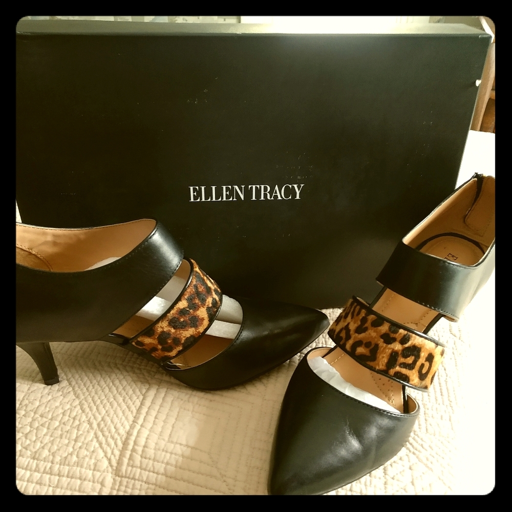 Ellen Tracy ET-Biana Black/Leopard Heels